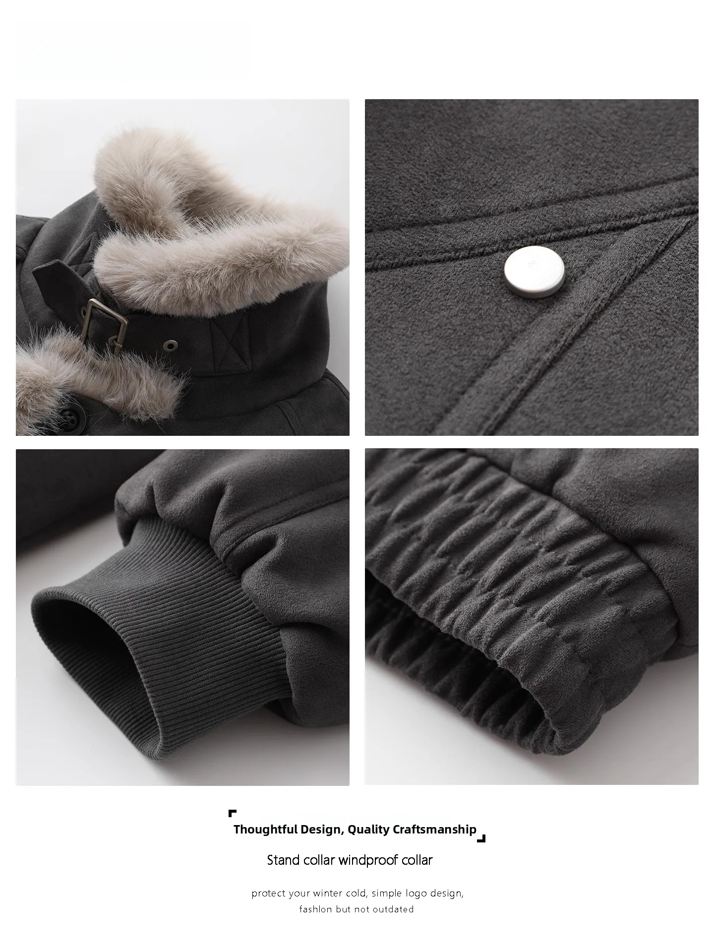 Genio Lamode American Sle Detroit Suede قطن Jaet Fce مبطن ريترو Jaet ملابس خارجية عالية الشارع عصرية للشباب غير رسمية