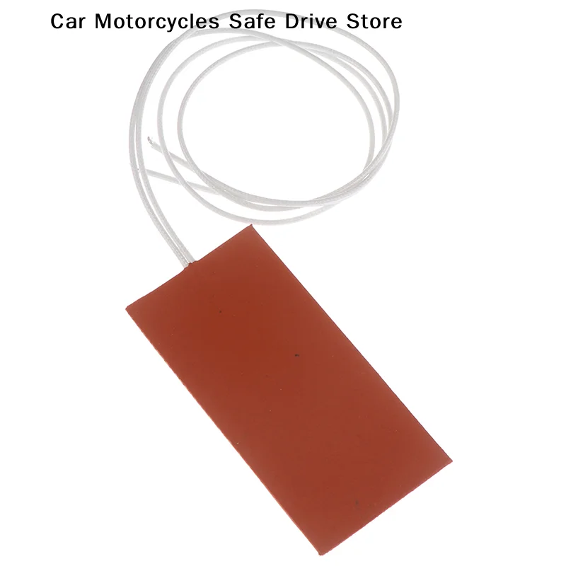 12V 15W Silicone Heater Pad Vehicle Fuel Car Engine Oil Tank Heating Mat Adhesive Sticker Waterproof Fast Heating Pad 50x100mm