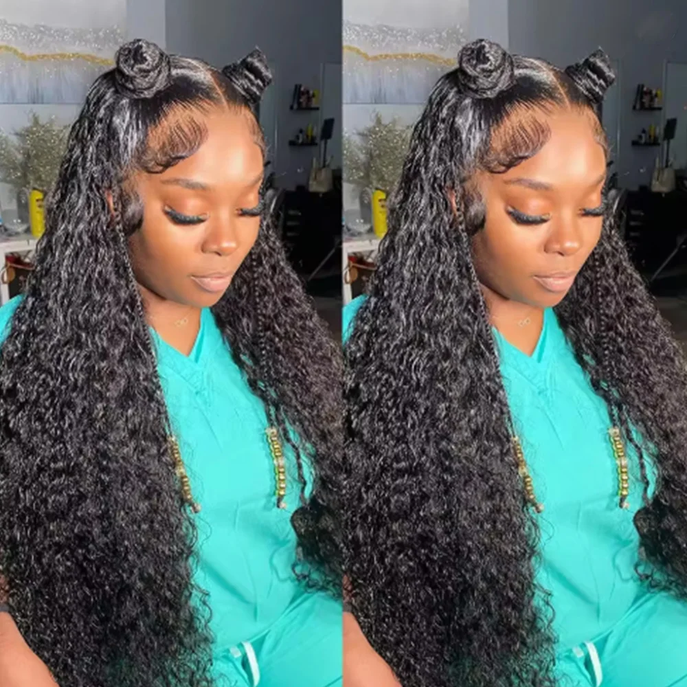 

Парик из натуральных волос Deep Wave 30-40 дюймов, 13x6 HD Lace Frontal, бразильская волна Water Wave, 7x6 безклеевой кружевной фронтальный парик для женщин, плотность 220%