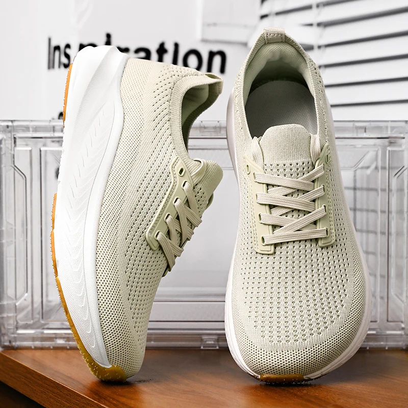 

New Wide Toe Running Shoes for Men Cushioning Lightweight Sneakers Mesh Breathable Lace Up Casual Walking Shoes Tenis Masculino