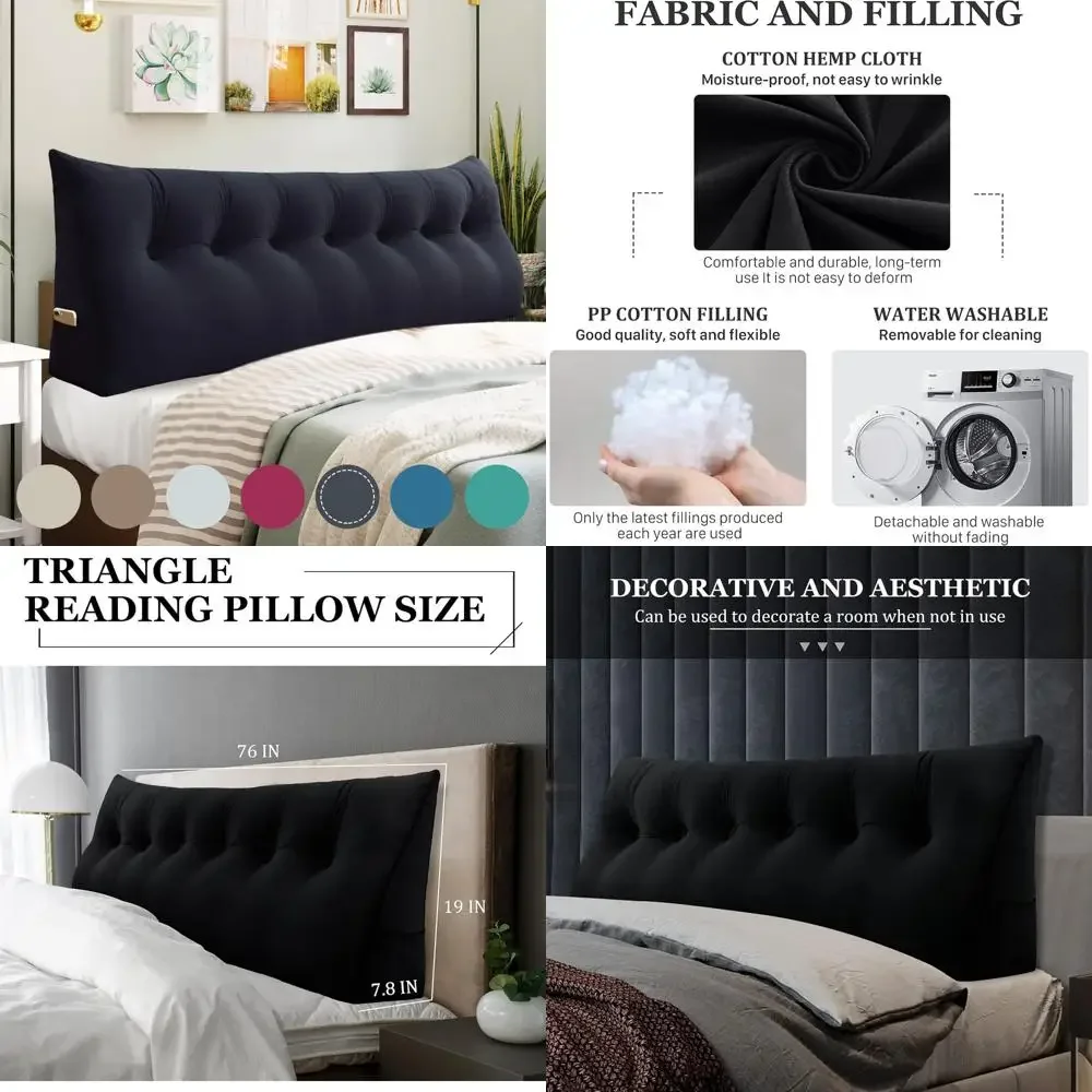 

Утолщенная клиновая подушка, позиционер для изголовья тела, поддержка спинки, треугольная подушка для сна, боковой карман, повышенный комфорт