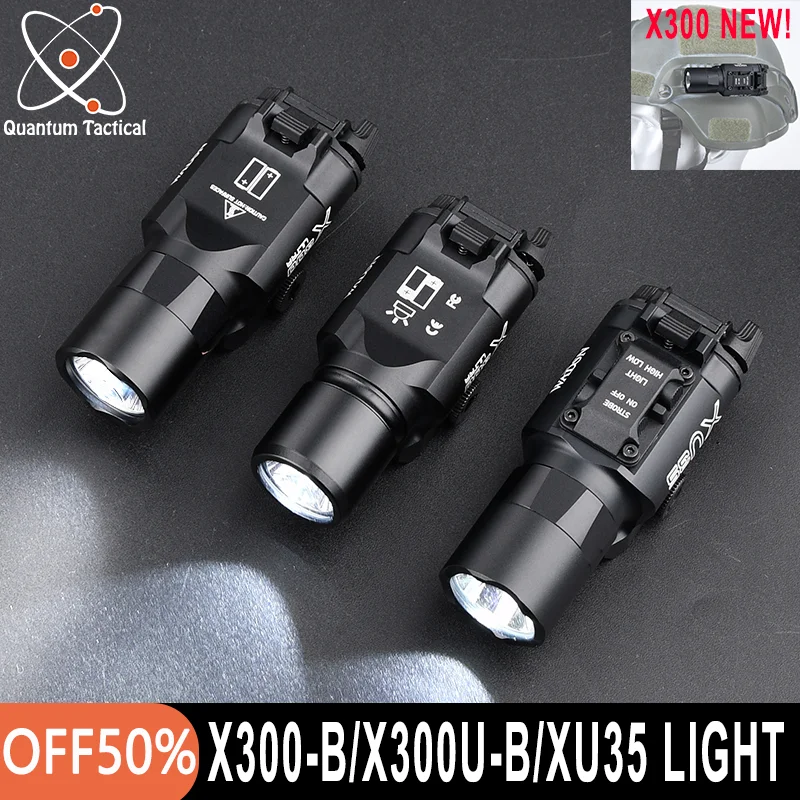 WADSN X300-B X300U-B XU35 Metal Pisto Light X300 Hunting Scout Flashlight White LED Illuminated Spotlight Fit 20mm Rail G17 19