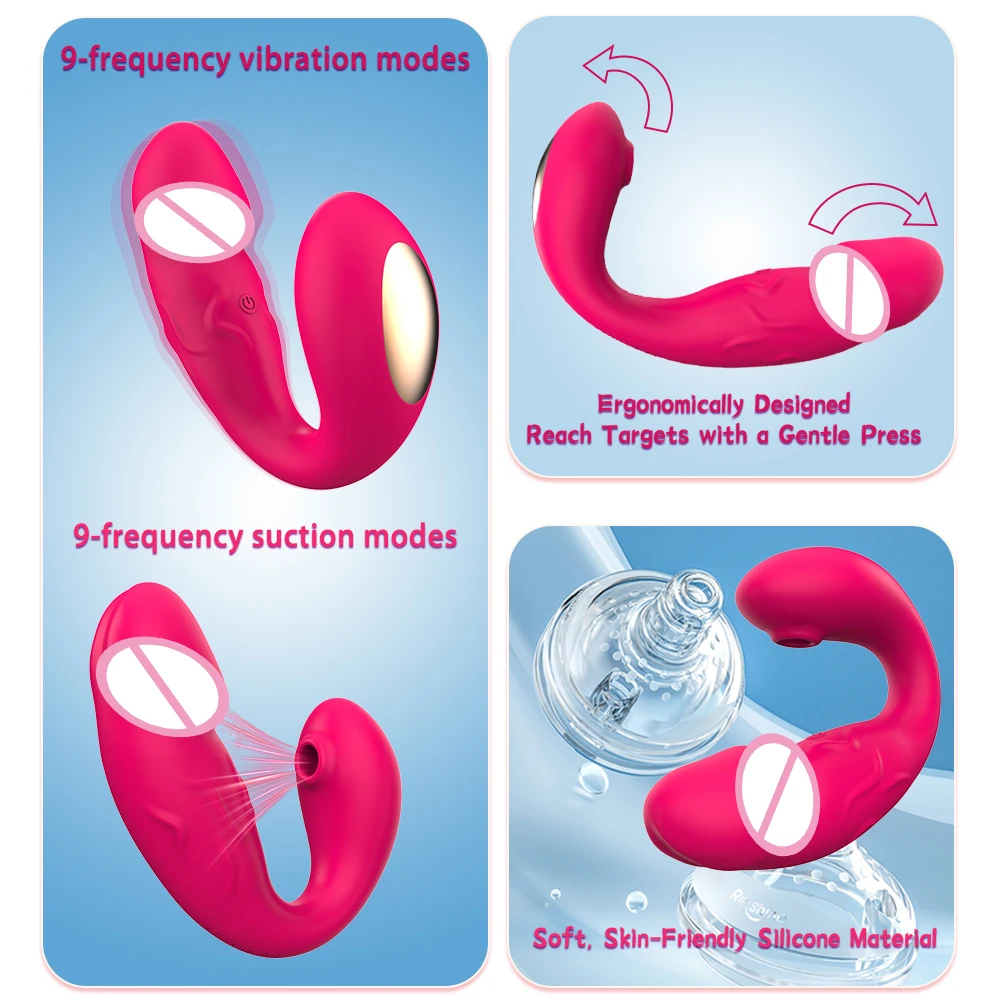 2 IN 1 Dildo Vibrator For Women Nipple Sucker Clitoris Stimulator G Spot Massage APP Control 9 Vibrating Modes Adults Sex Toys - Image 4