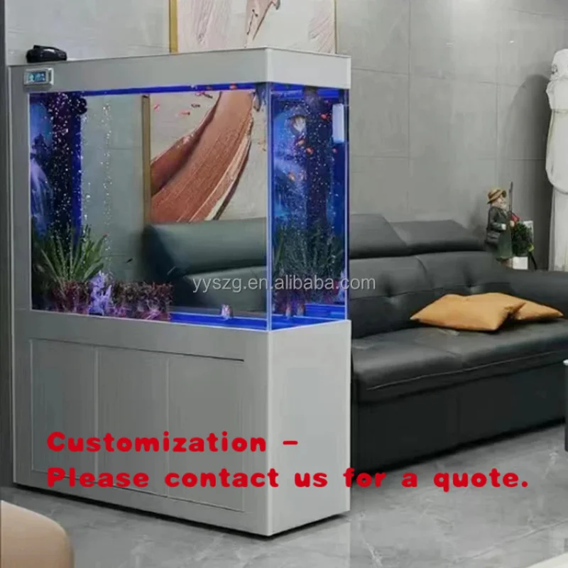

custom.Customizable Luxury Rectangle Ultra Glass Aquarium Built-in Pump System Design Living