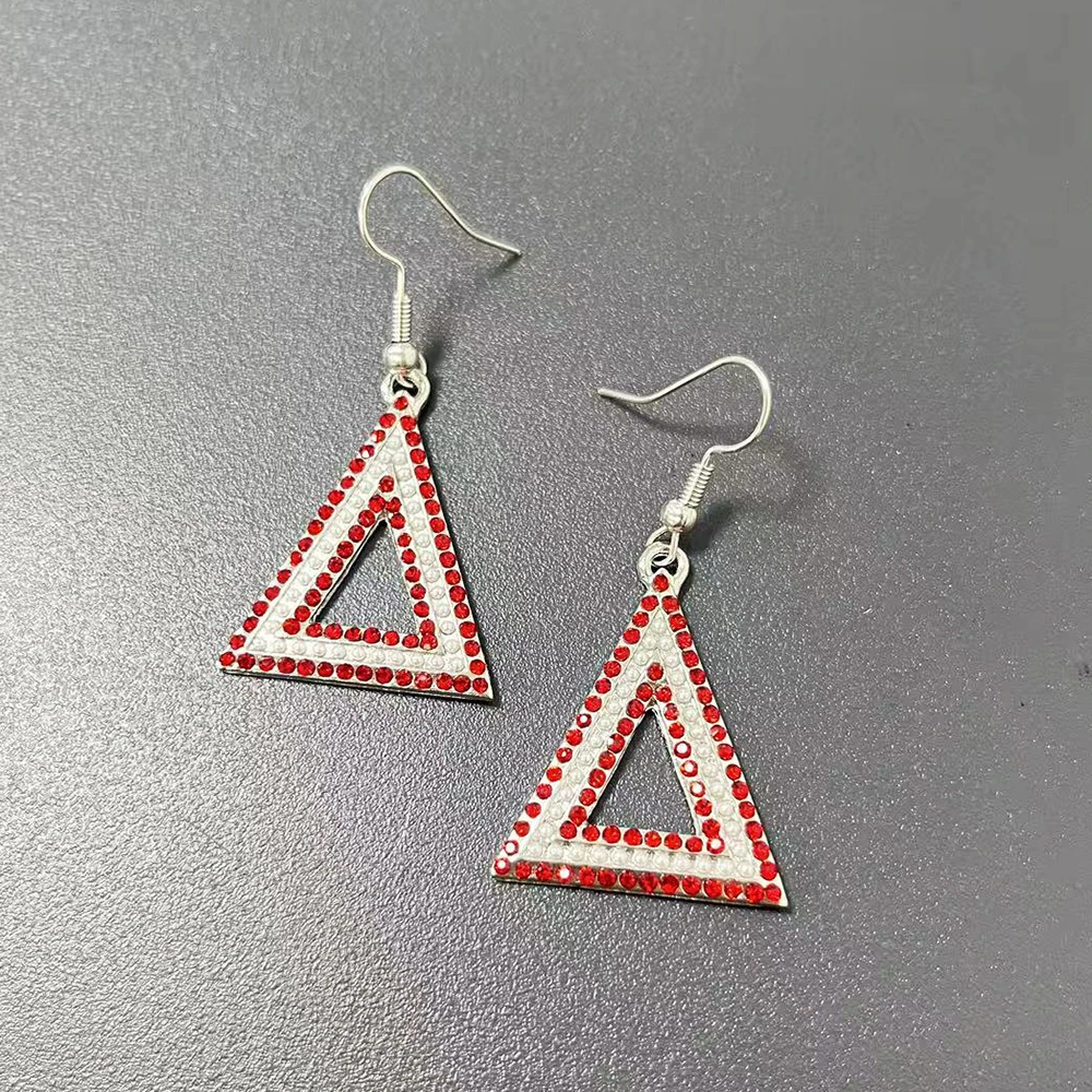Metal Greek Alphabet Fellowship Gift Social Organization Jewelry Earrings
