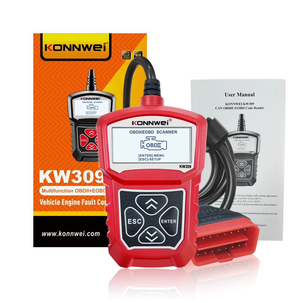 

Konnwei Professional 12v OBD2 Auto Maintenance Scan Tool Car Fault Diagnosis Instrument OBD II Scanner Seven Languages Readers