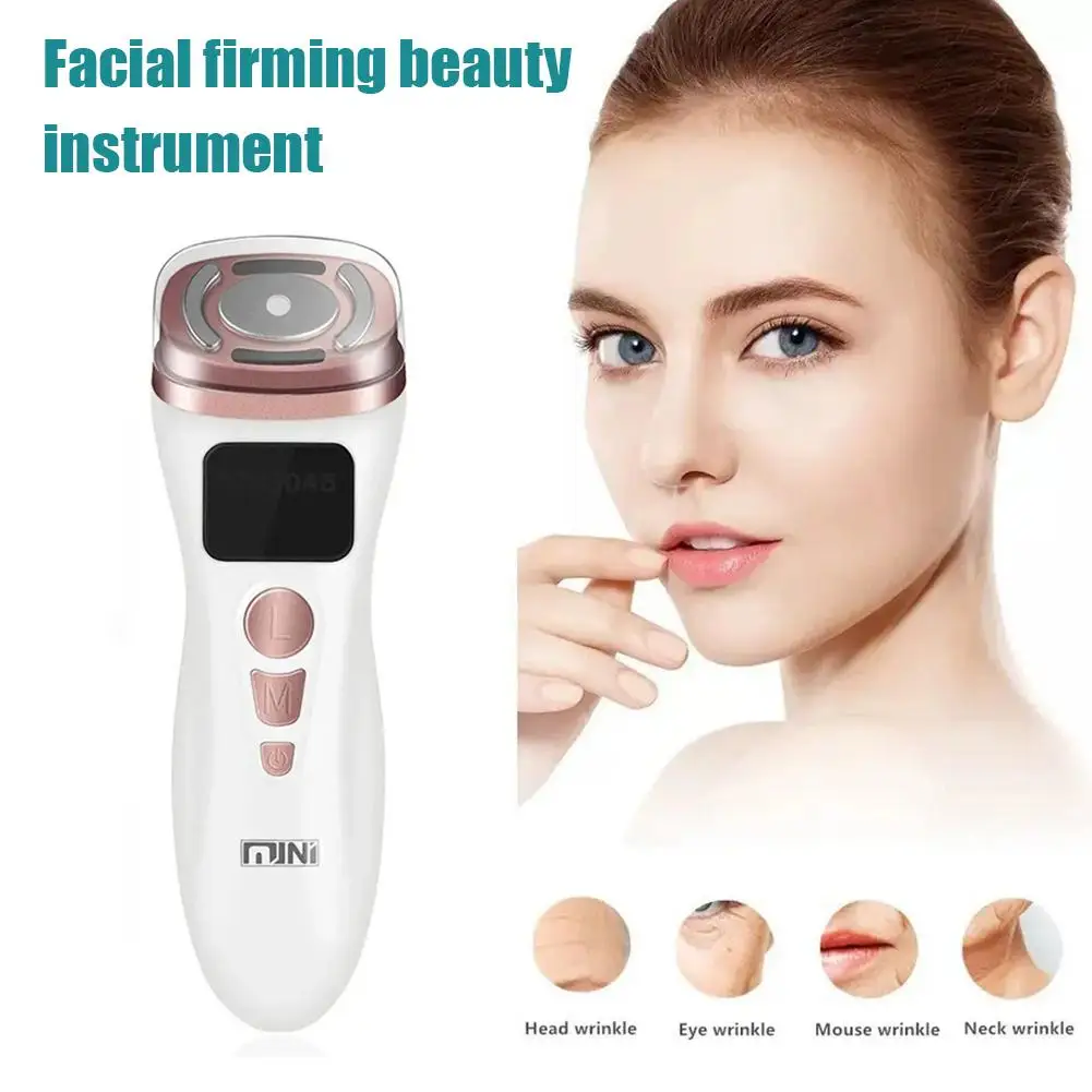 

US Plug Mini Ultrasonic Beauty Machine EMS Micro Current Facial Lifting Firming Tightening Skin Care Anti Wrinkle Massager