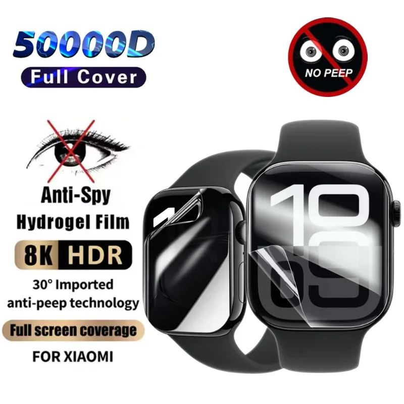 1-10PCS Protective Film For Apple Watch S10 42mm 46mm Anti-Peeping HD Hydrogel Film Full Cover Privacy Screen Protector Film