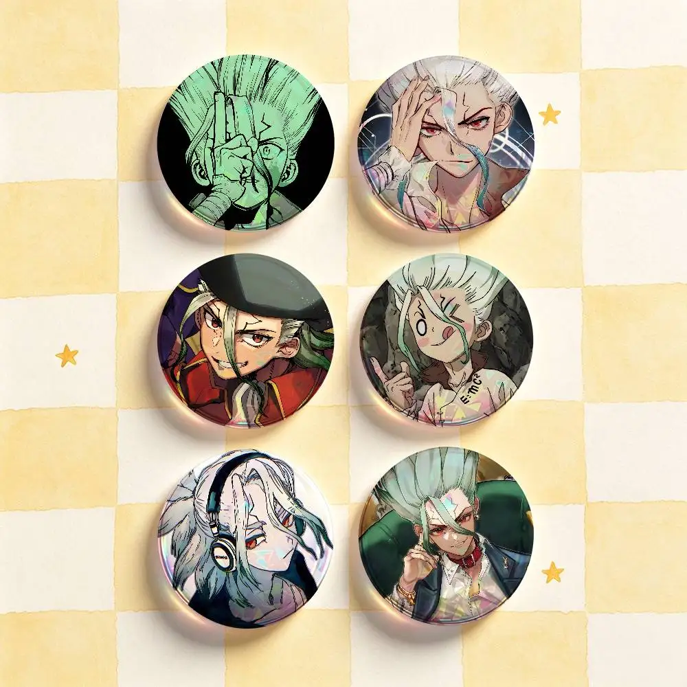 S-Senku  Dr S-Stone Badges 25 32 44 58 75 mm Round Customizable Wholesale Fan goods Self-made fan freebies