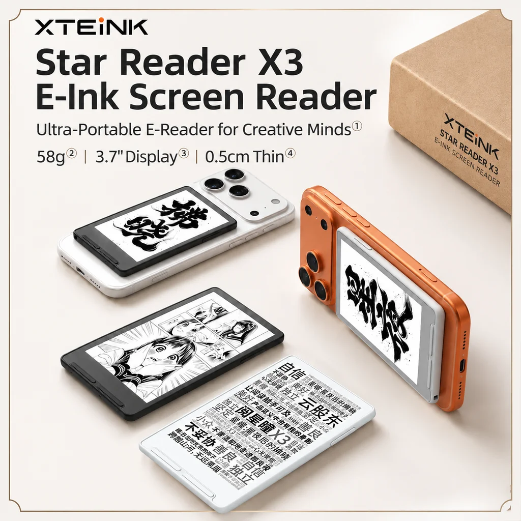 XTEINK X3 Ink Paper Screen Ebook Reader Ultra Thin Ultra Portable 3 7 Inches Mini Size Magnetic 58 Grams Student Daily Reading