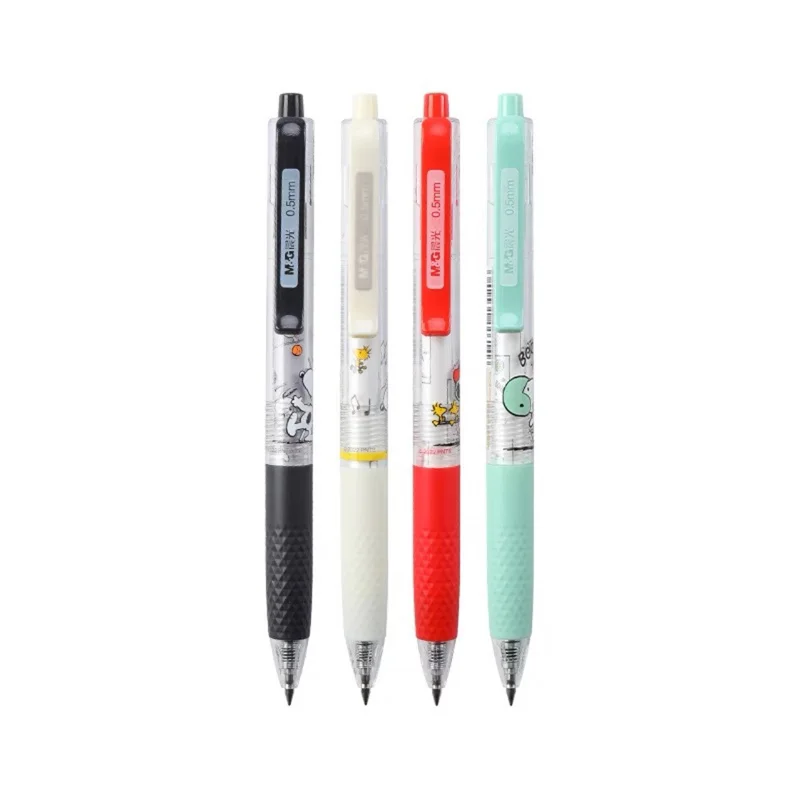 Imagem -04 - Bonito Kawaii Snoopy Gel Canetas Imprensa Gel Pen Tinta Preta Canetas Neutras Brinde Promocional Escritório Material Escolar 0.5 mm 36 Pcs Lote