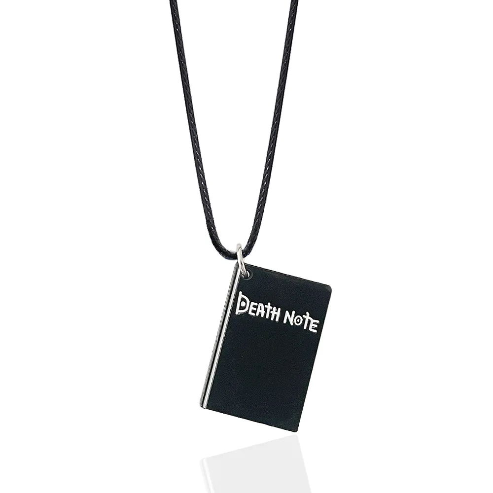 Collar de Anime Death Note, Gargantilla de cuero de cuerda, accesorio colgante de modelo de libro de notas negras a la moda para Cosplay de Anime