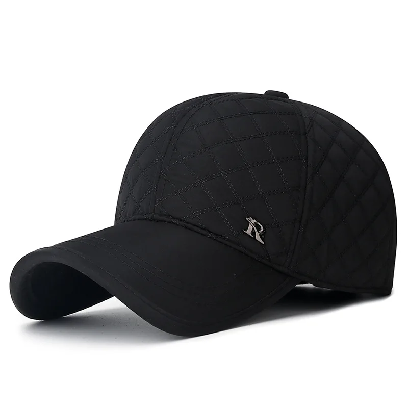 New Winter Outdoor Hat for Middle-Aged Men with Ear Flaps, Fleece-Lined for Warmth Cycling Baseball Cap