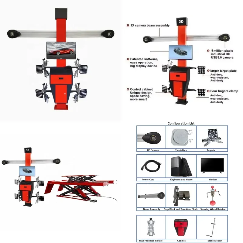 for HD-JG8 High Precision 3D Four Wheel Alignment Machine 220rpm Balance Speed 12 Month Warranty Suitable for Automotive
