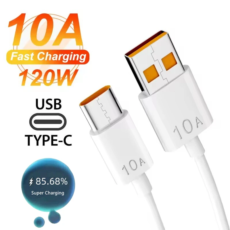120W 10A Type C Quick Charging USB Cable For Huawei Mate 40 50 P50 P60 Nova 12 Honor 200 Magic 5 Xiaomi 13 Redmi Note 12 POCO X5
