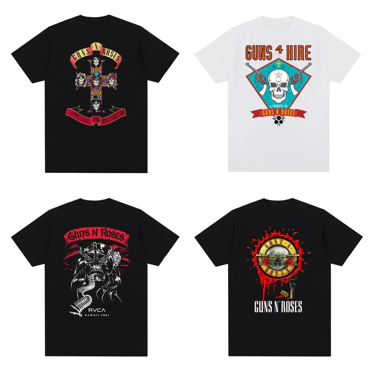 

Guns N Roses T-Shirt Graphic Print Short Sleeve Vintage Rock Band Streetwear Crew Neck T-Shirt Unisex Cotton Short Sleeve