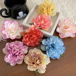1pc épingle à cheveux en fleur de camélia en pivoine artificielle pour femmes, grande pince à bec de canard style resort fleur à pince latérale, coiffe pour cheveux à pince 12 meilleures barrettes à cheveux pivoine en vente - No 7