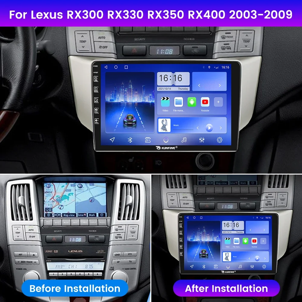 Android Car Radio For Lexus Rx 2003-2009 Car Stereo 2Din Octa Core GPS Navigation Player IPS Screen Carplay Android Auto