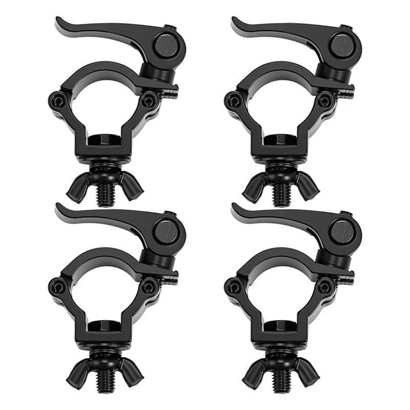Y17A Heavy Duty Aluminum Truss Clamp Hook, Quick Release Stage Lighting Clamps(4 Pcs), Light Mount Lock Fits 32-35Mm