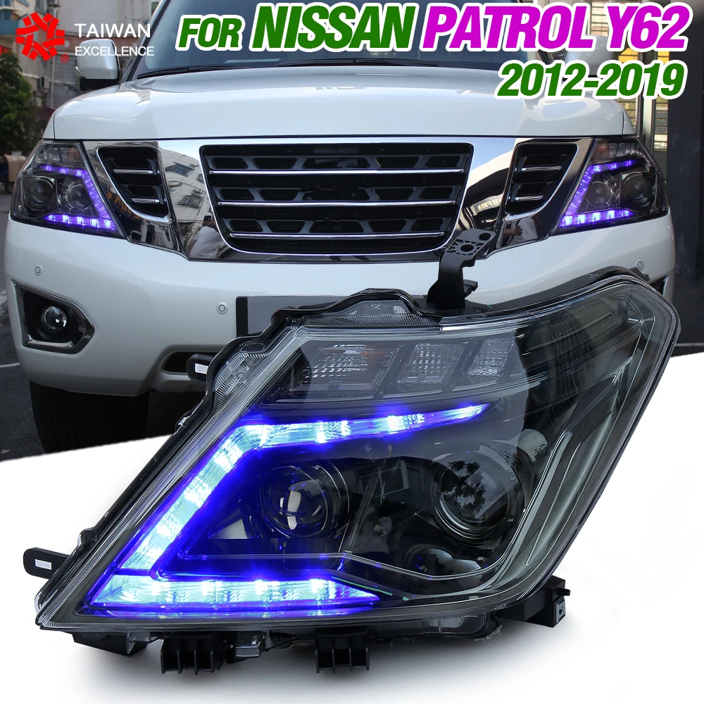 Car headlights For Nissan Patrol Y62 headlights 2014-2019 assembly modified LED daytime running lights lamp Modification Upgrade