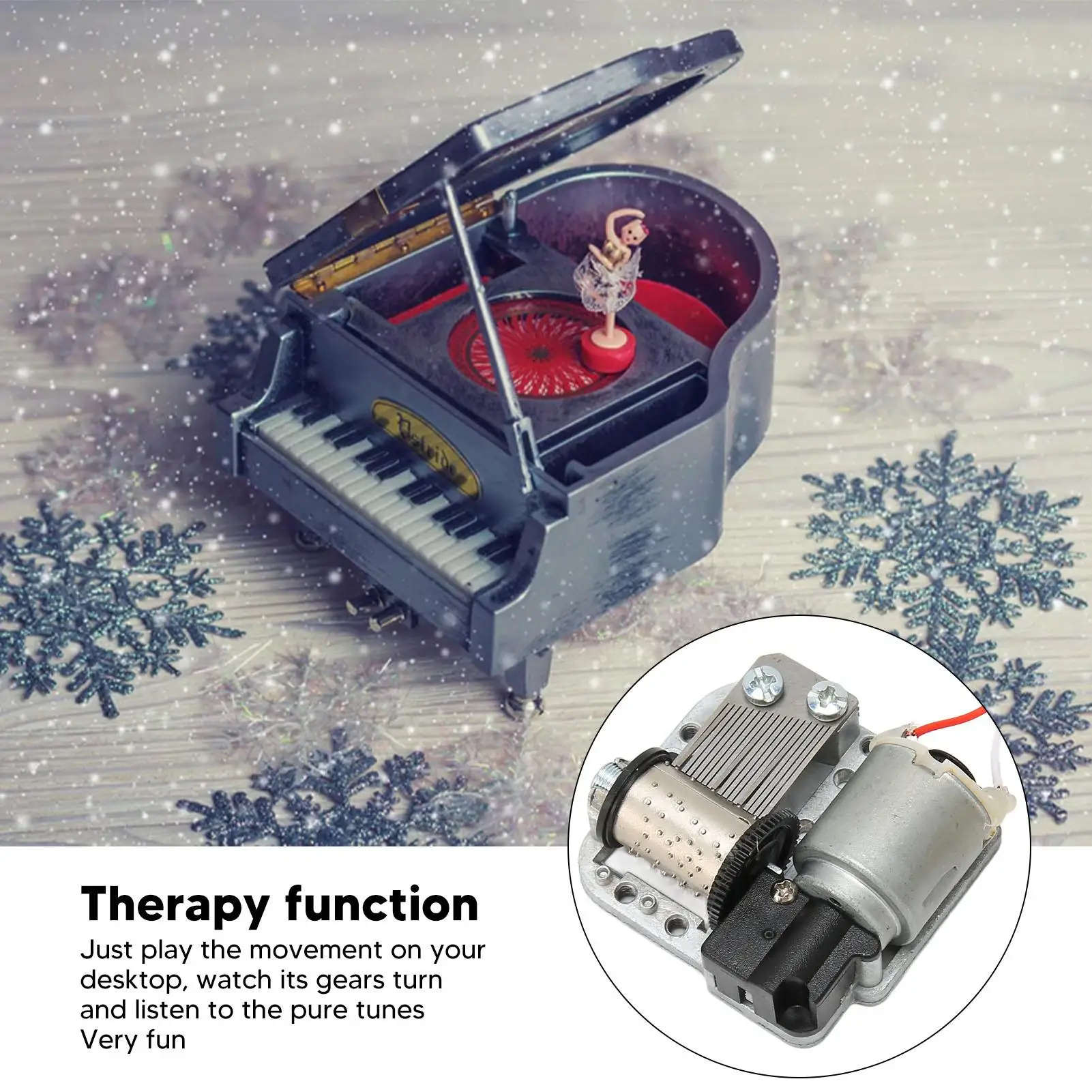 18 Note Musical Mechanism Movement with Battery Box Screws Battery Powered Wind Up DIY Clockwork Music Box
