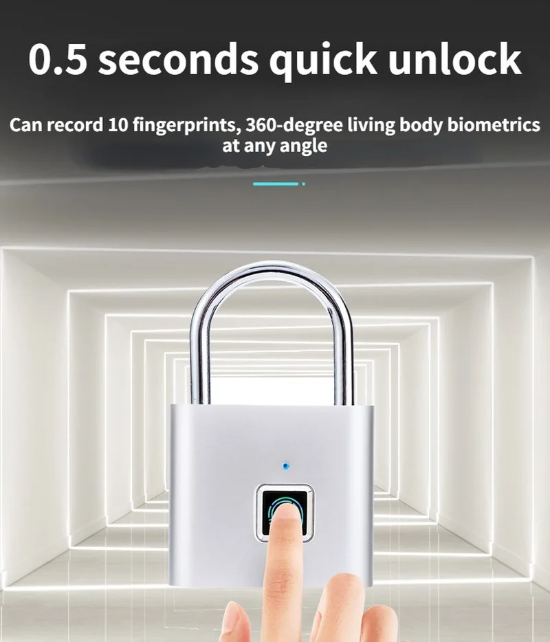 Tuya Smart Fingerprint Padlock Home Security Anti-theft Waterproof Bluetooth Remote Control Battery Power USB Keyless Door Lock