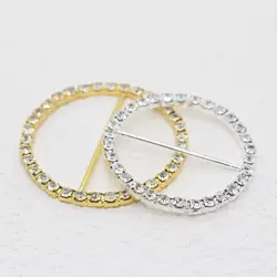 10pcs rhinestone buckle big round for wedding invitation card 40mm innner bar