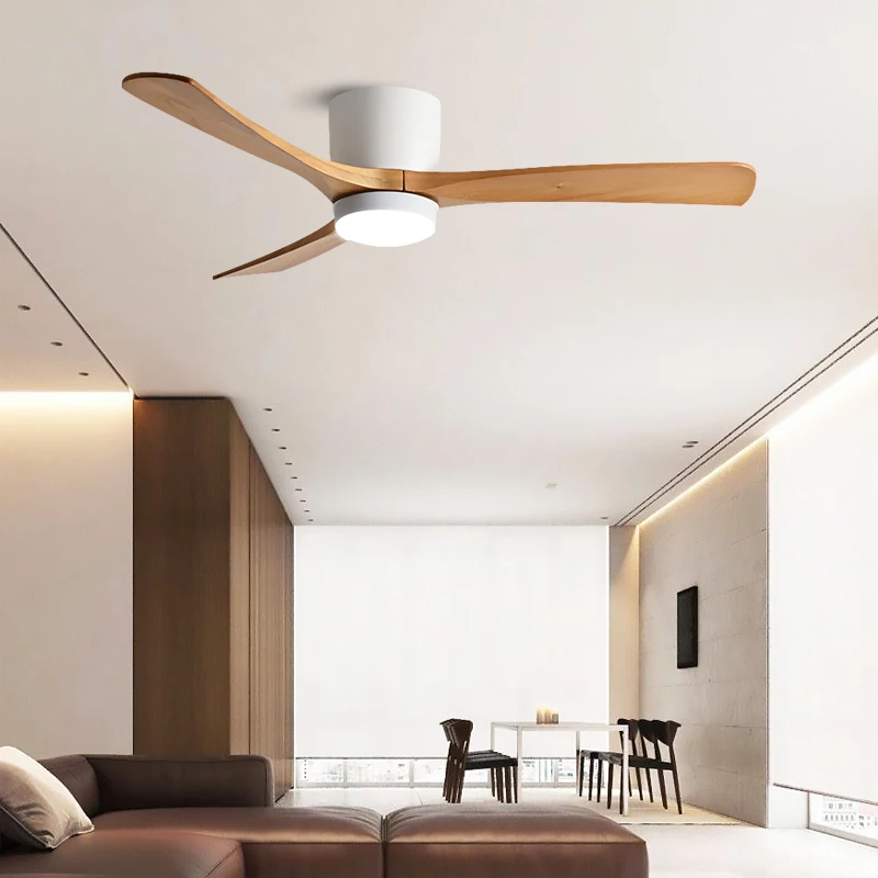

Factory Wholesale 52 Inch Indoor Remote Control Home Wood LED DC Electric Ceiling Fan With Light
