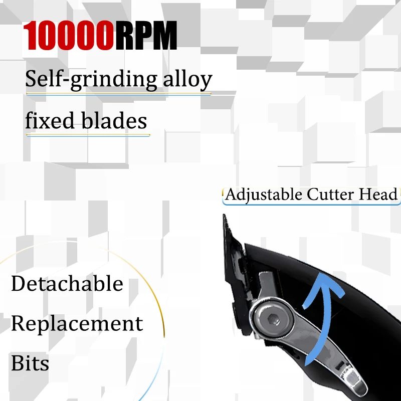 FKS Professional Hair Clipper 10000RPM Magnetic Levitation Professional Hair Clipper Alloy Blade Barber Shop Shearing Machine