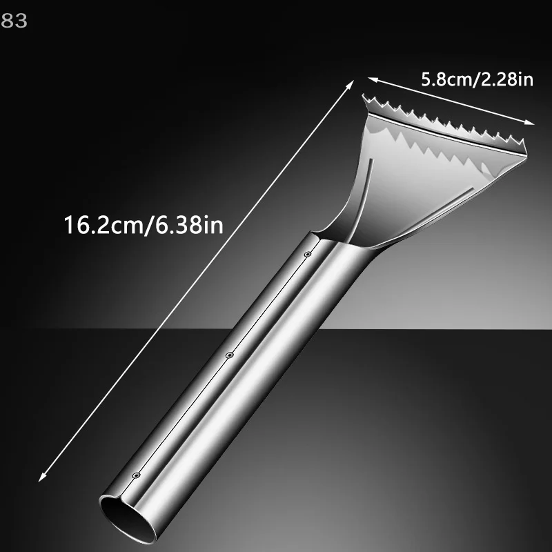304 Stainless Steel Thickened Round Handle Fish Scaler, Serrated Fish Scaling Tool For Home Kitchen