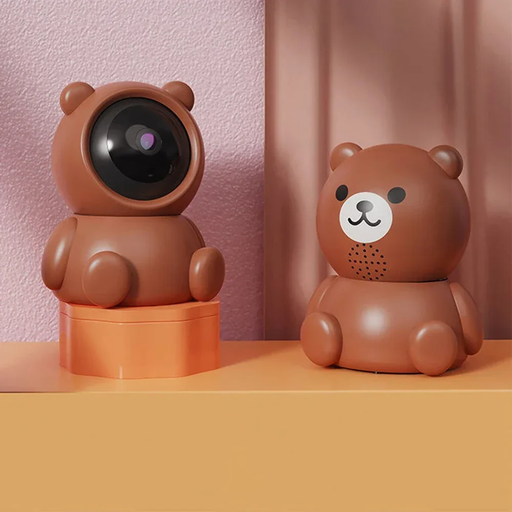 Bear Security Auto Tracking Surveillance Baby Wifi Monitoring Camera 360 Graden Panoramische Monitor Externe Verzorger Teddy