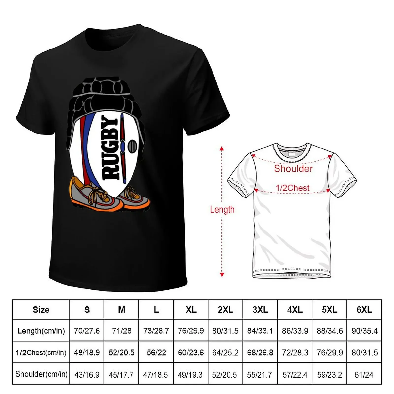 Rugby Ball with Gear T-Shirt sweat graphic t shirts plus size men clothing