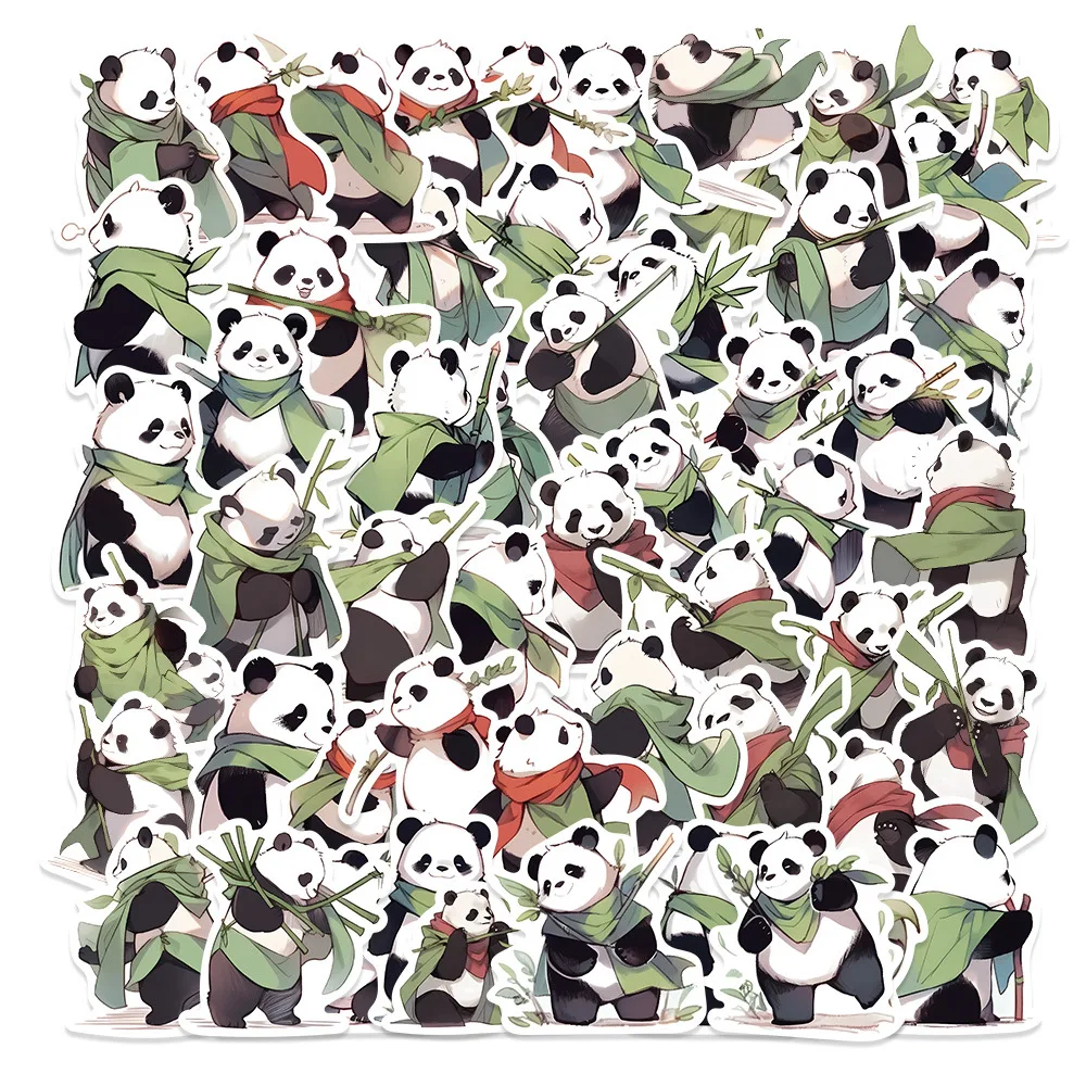 10/30/54PCS Chinese Style Panda Heroes Sticker DIY Phone Laptop Luggage Skateboard Graffiti Decals Fun for Kid Toy