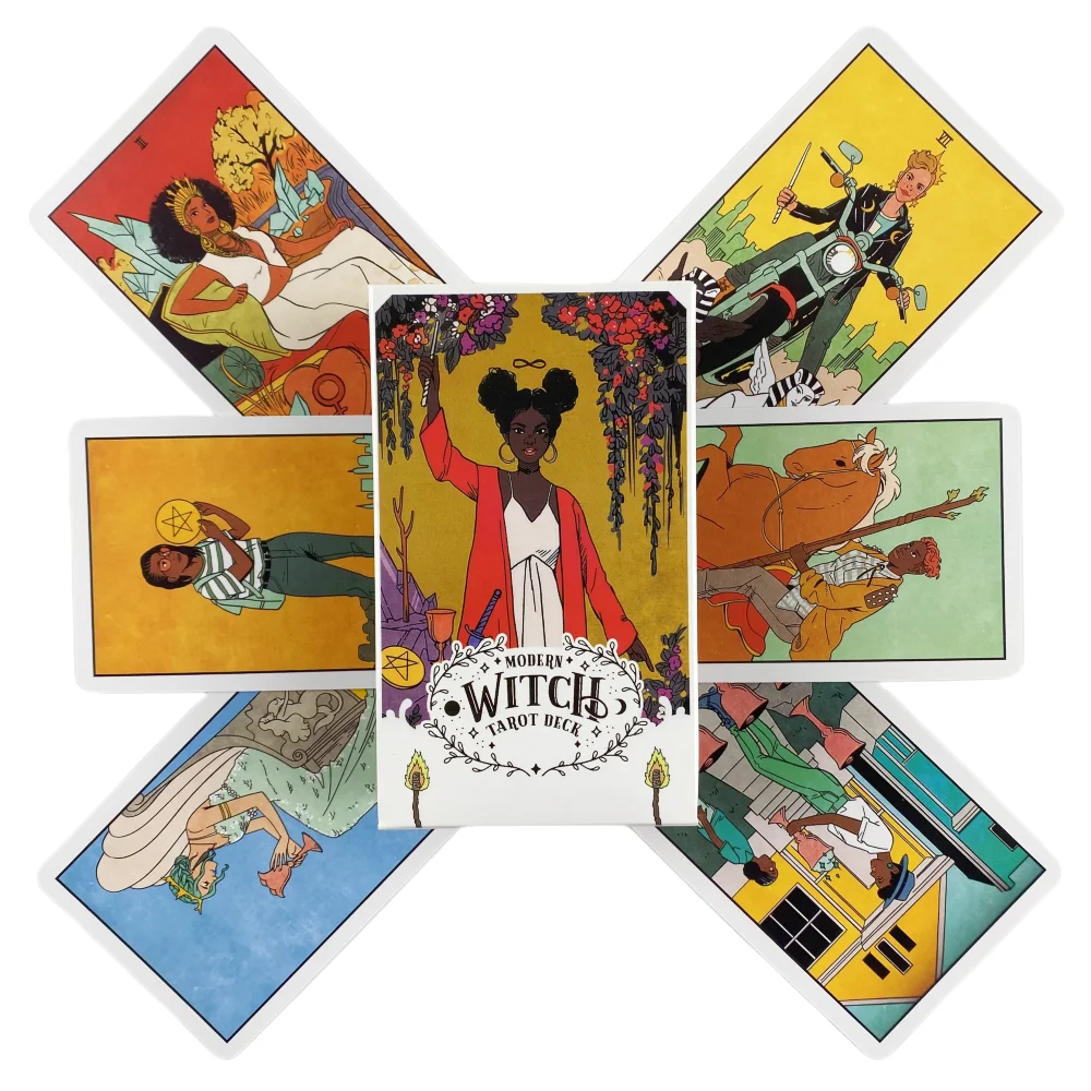 Cartes de tarot modernes pour sorcières, jeu de 78 cartes Oracle, jeu de divination en anglais, jeux de société, jeux de vacances, cadeaux d'Halloween et de Noël