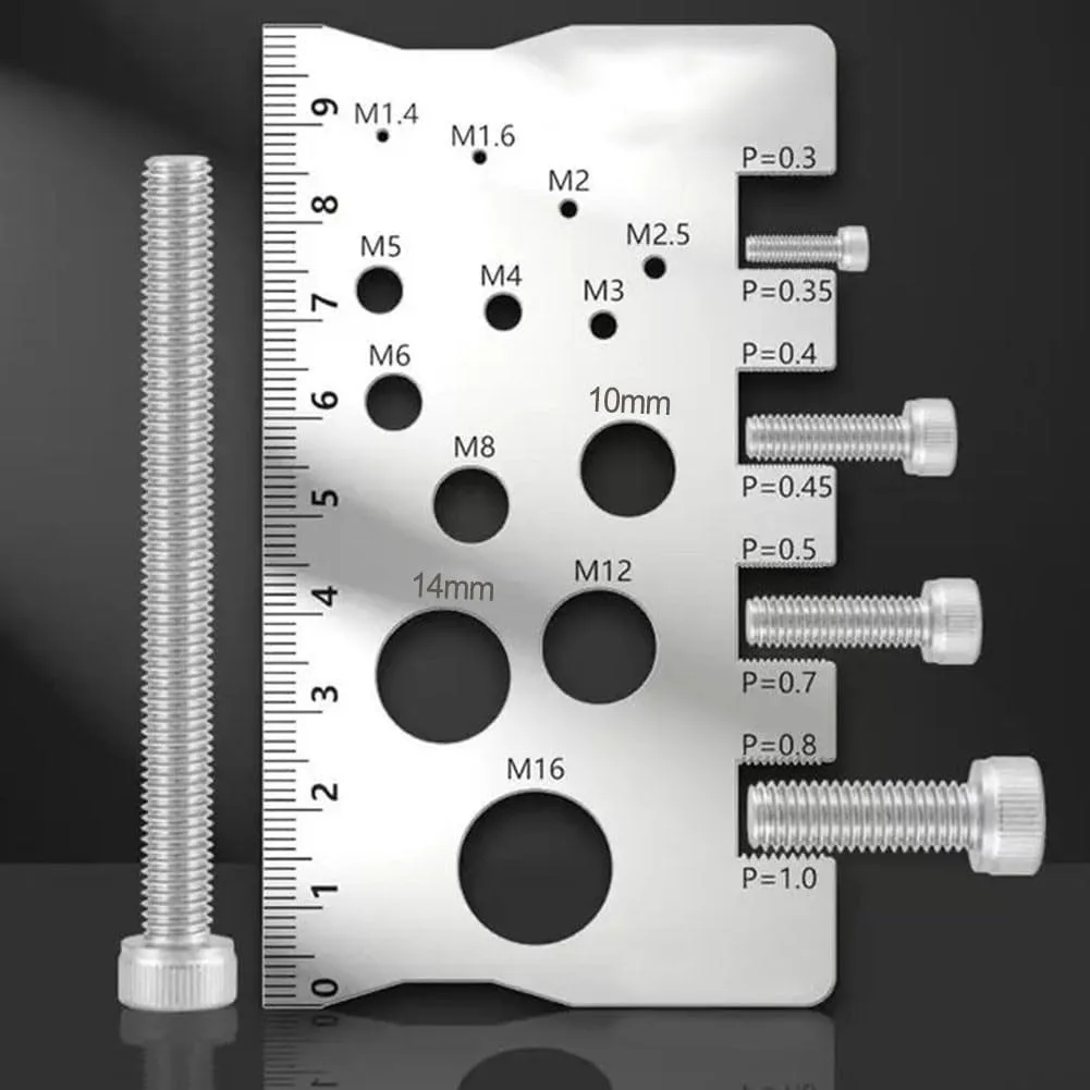 مقياس الملعب القياسي للصناعة عالي الدقة، مثالي لقياس الترباس والجوز وخيط المسمار #6