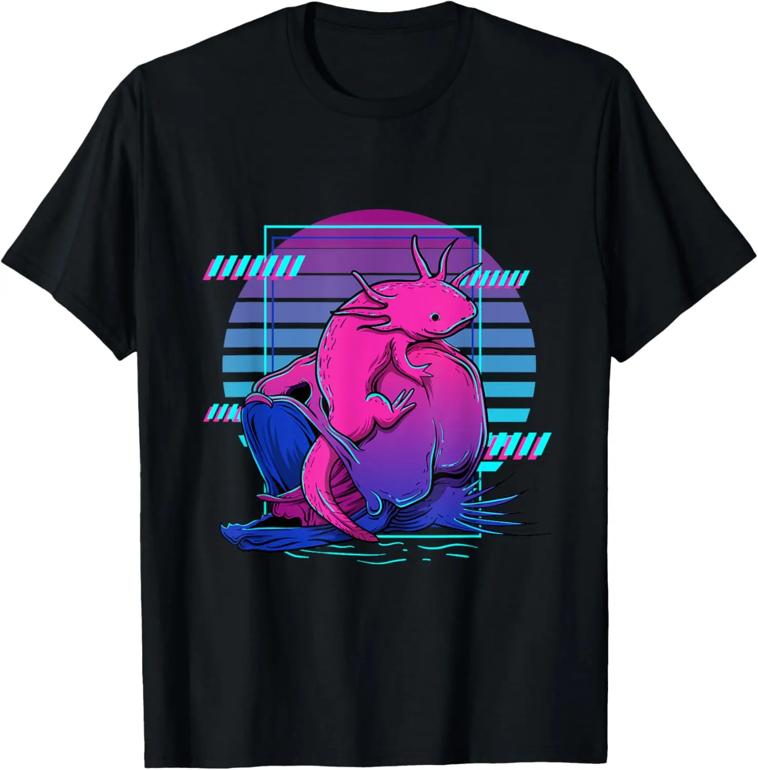 Vaporwave Aesthetic Axolotl 90s Japanese Axolotl T-Shirt