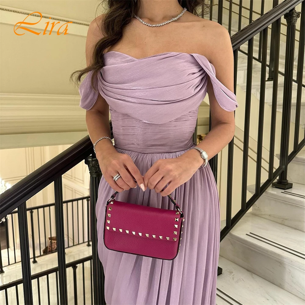 Customized Graceful Strapless Evening Dress Classic Sleeveless Chiffon Prom Dresses Luxury Side Slit Bespoke Occasion Gowns