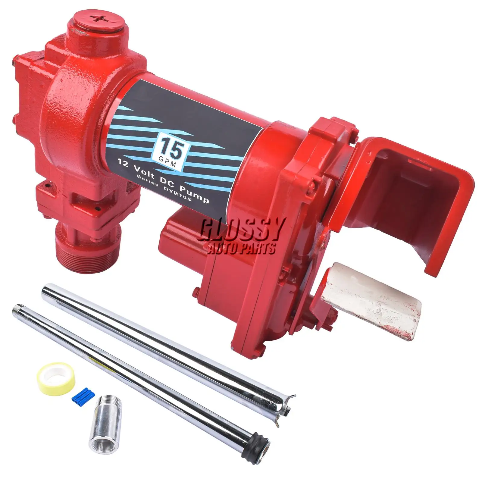 AP03 Fuel Transfer Pump 12V DC 15GPM for Gas Gasoline Kerosene Car Truck Tractor Red