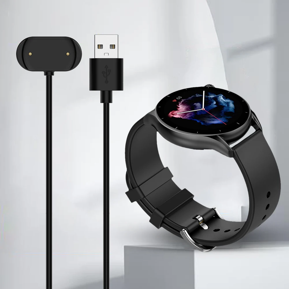 Magnetic Charger Cable 1M Smart Watch 2 Pin Charging Cord Multiple Protection Fast Charging for Amazfit GTR4 GTS3 T-Rex2