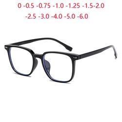 1,56 asphärische Blaulicht blocker quadratische Myopie brille Frauen Männer tr90 Brille mit Zylinder  0 -0.5 -0.75 bis -6.0