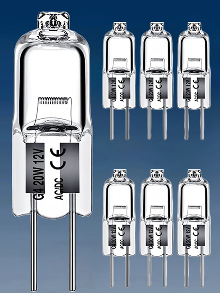 10 pièces/ensemble 5W 10W 20W 35W 50W 2900K halogène énergie chaude G4 12V ampoules éclairage intérieur lumière JC bi-pin LED lampe Globe en cristal
