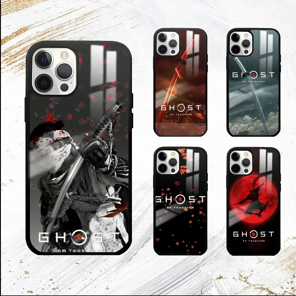 game G-Ghost of Tsushima Phone Case For iPhone 16 15 14 13 12 11 Pro Max Plus Mini PC Mirror Fashion  phone case