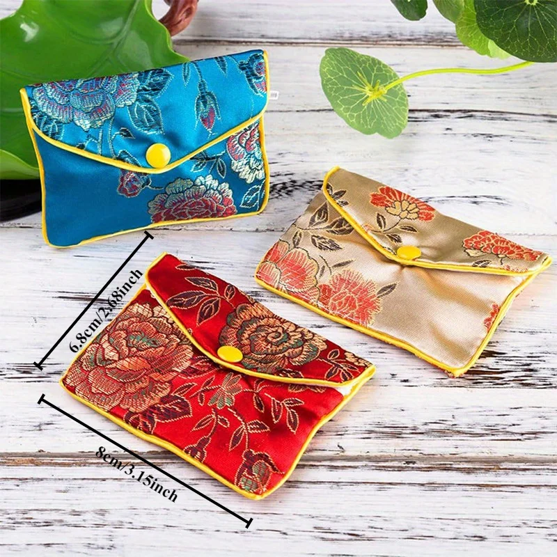 Baitaihem 6 حزمة مجوهرات محفظة الحقيبة حقائب للهدايا الحرير الصيني نمط الديباج حقيبة مطرزة ، ألوان متعددة #4