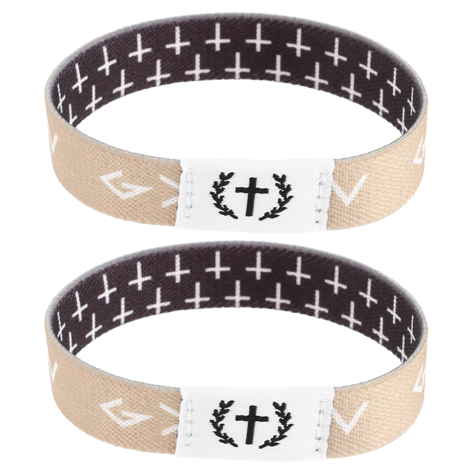 

2Pcs Bible Wristbands Christian Inspirational Motivational Elastic Wrist Bracelets Daily Scripture Verse Wristbands for Events