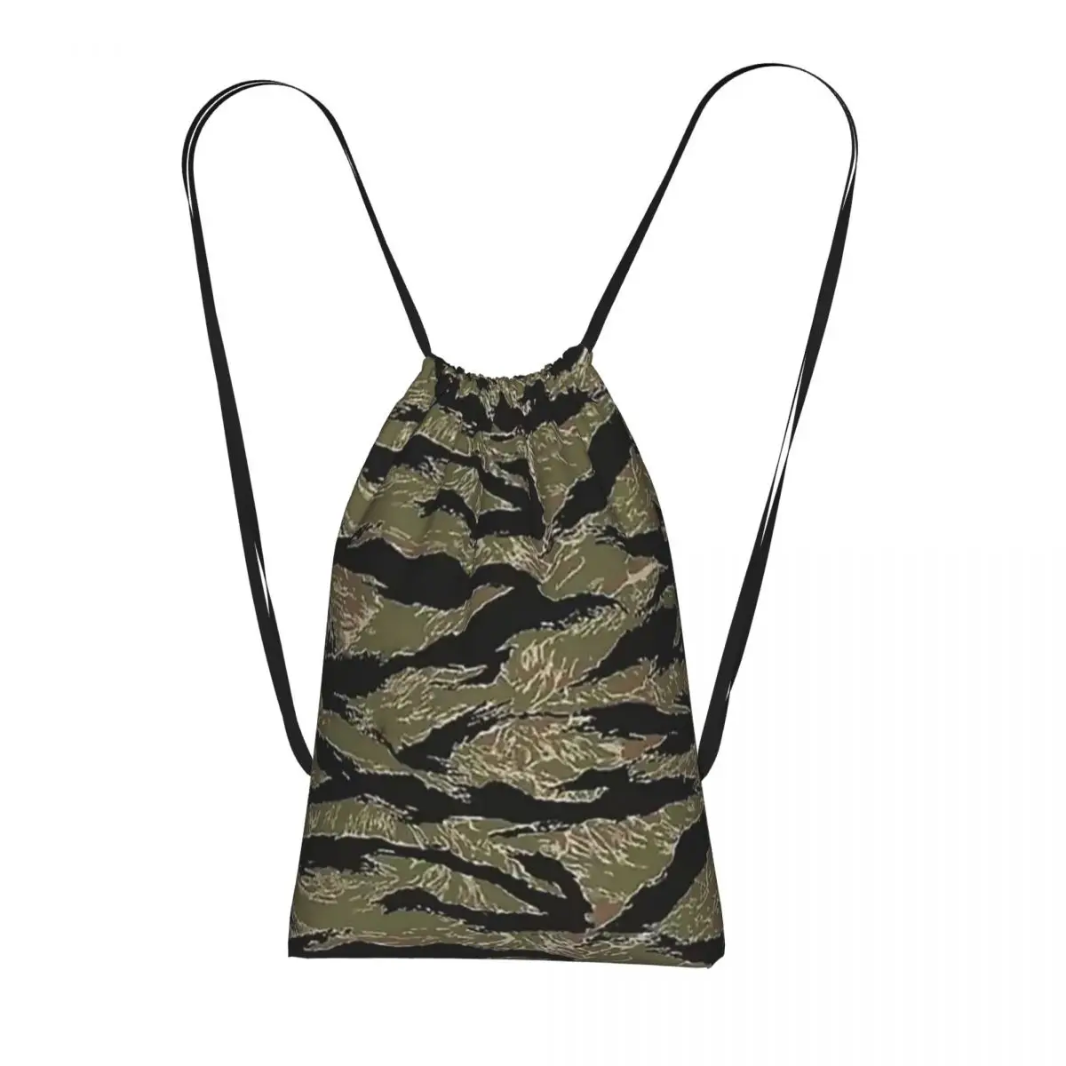 US Army Camouflage Tiger Stripe Drawstring Backpack hiking cycling Bag Portable Travel Drawstring Bag for Men Women