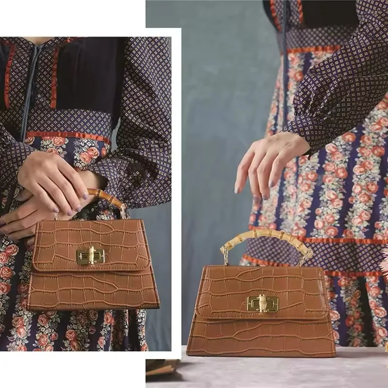 1 buah pegangan bambu 15.5cm untuk tas tangan dompet Retro lucu bingkai gesper ciuman untuk tas dompet kayu pegangan konektor DIY aksesori tas