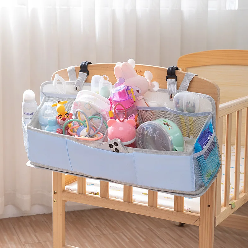 Bolsa de almacenamiento para cuna, bolsa colgante para cabecera de cama, almacenamiento de pañales, bolsa de almacenamiento lateral para cama, bolsa de pañales, estante de almacenamiento multifuncional
