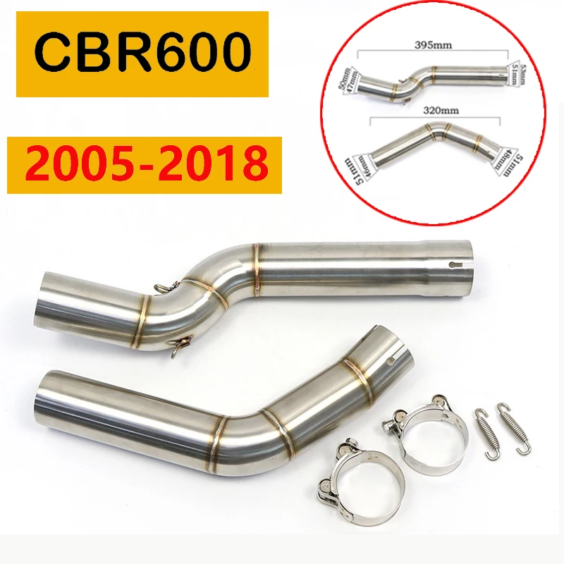 Accessoires Slip-on Système d'échappement 2005-2018 pour Honda CBR600RR CBR 600RR CBR 600 RR Tuyau de raccordement intermédiaire d'échappement moto