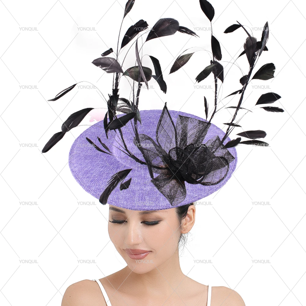 Damen Party Großer Zylinder 30 CM Größe Deby Cocktail Damen Chapeau Kappe Braut Hochzeit Fascinator mit Blumen Haaraccessoires – Detail 11