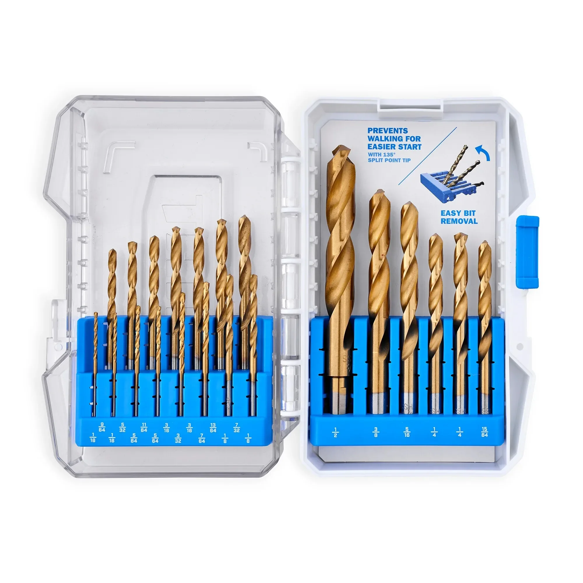 Juego de brocas de titanio de 21 piezas con estuche de almacenamiento